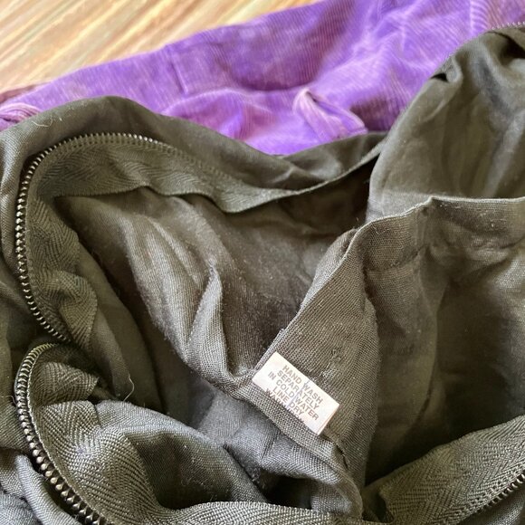 Leopards & Roses Patchwork Crossbody Hobo Bag Convertible Backpack NWT Purple - Picture 8 of 9